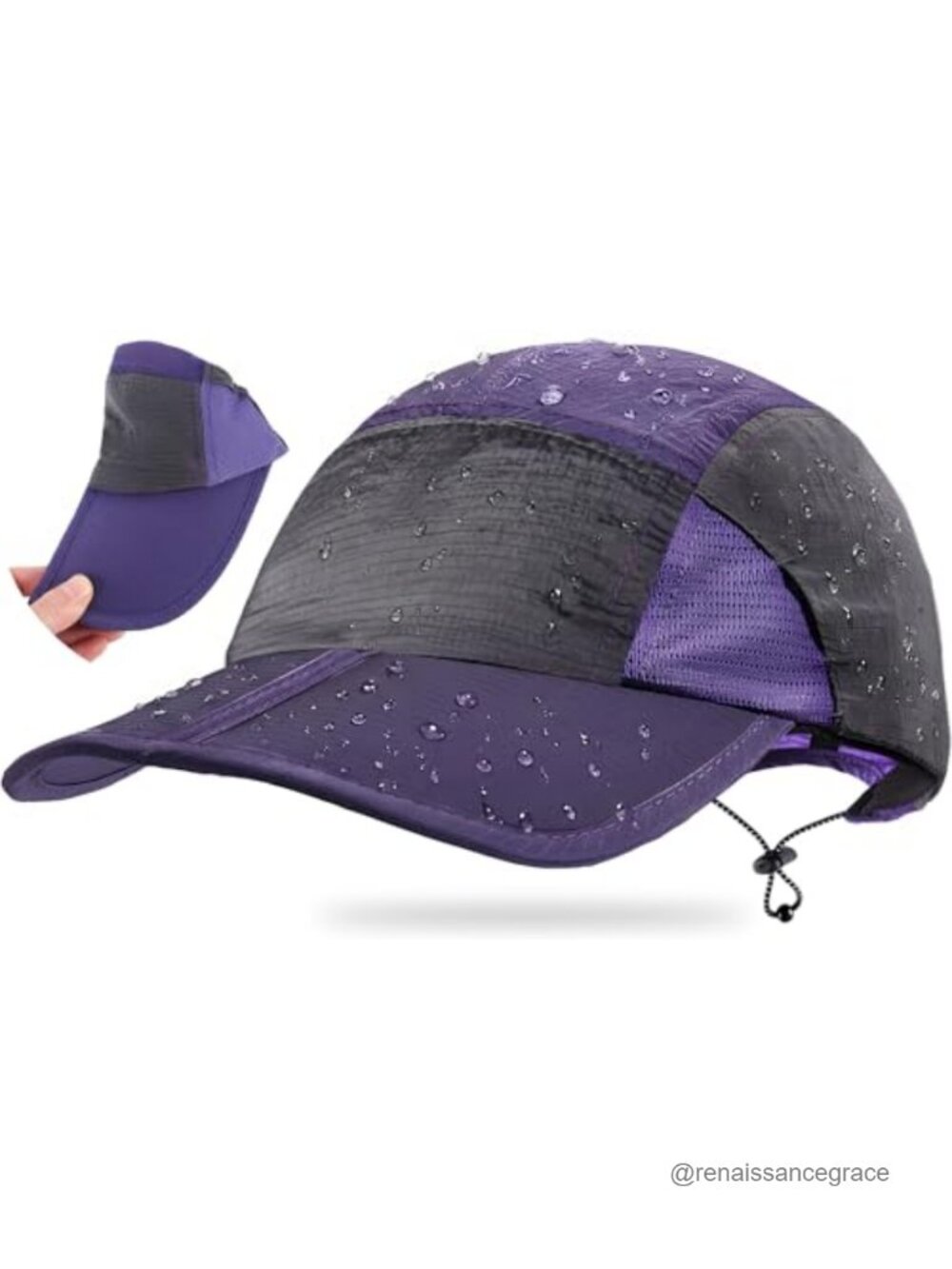 Foldable Outdoor Baseball Cap UPF 50+ 100% Nylon Water Resistant Adjustable